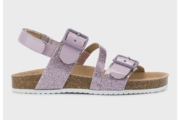 Sandale cu velcro si aspect stralucitor