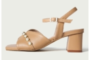 Sandale din piele cu toc masiv Astrid