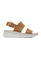 Sandale din piele nabuc cu talpa wedge