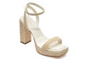 Sandale elegante ALDO albe, LULU 100, din material textil