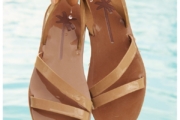 Sandale slingback cu aspect lacuit