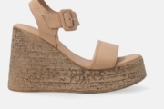 Sandale wedge din piele – Bej